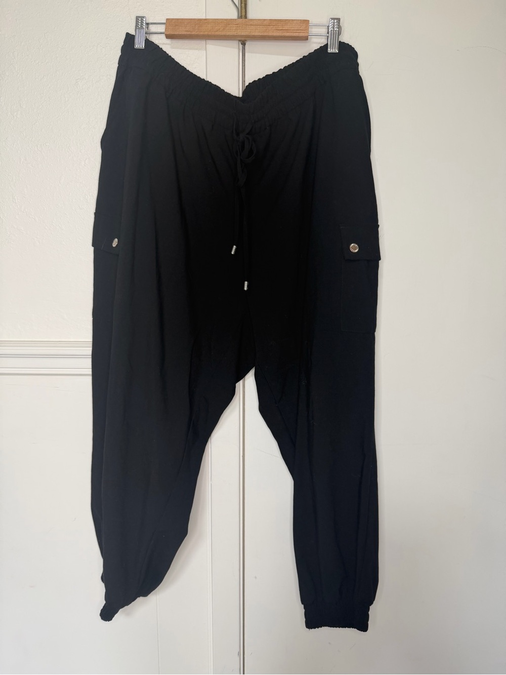Calvin Klein Black Cargo Drawstring Joggers 2X